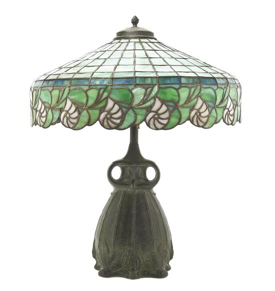 An American Leaded Glass Table Lamp