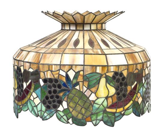 An American Leaded Glass Fixture 15197e