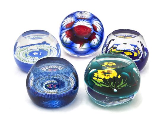 Five Caithness Glass Paperweights