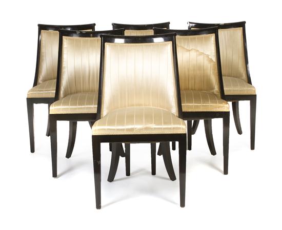 A Set of Six Art Deco Style Lacquered
