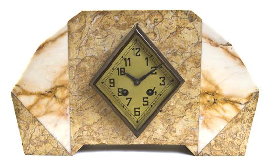 A French Art Deco Marble Mantel Clock