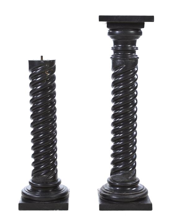 A Pair of Continental Marble Pedestals
