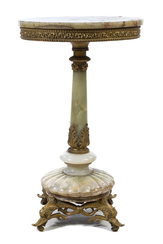 A Continental Onyx and Bronze Gueridon