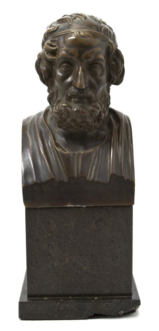 A Continental Bronze Bust after