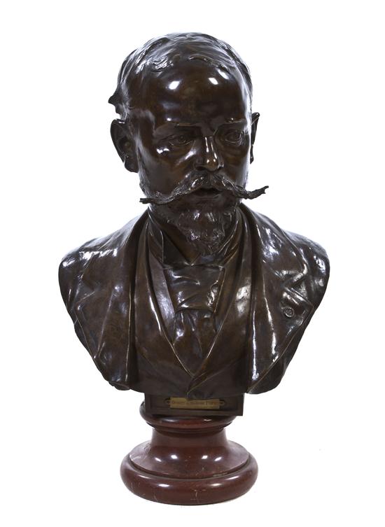 A French Bronze Bust Jules Pierre Roulleau