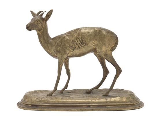 A Continental Gilt Bronze Animalier