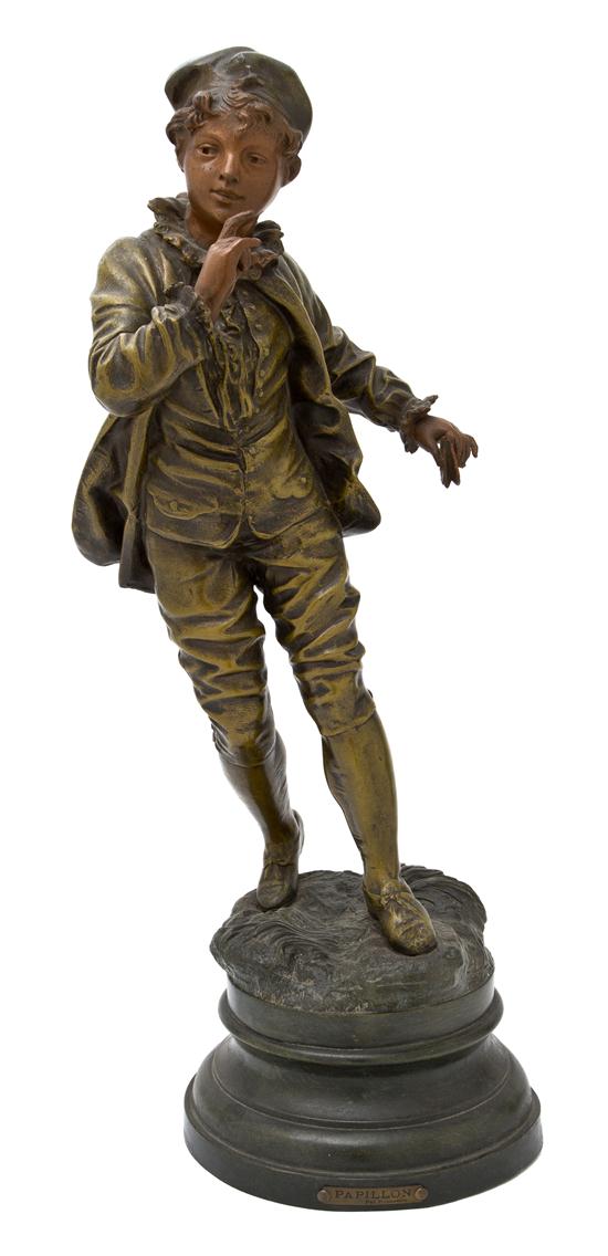 A French Cast Metal Figure of a Boy
