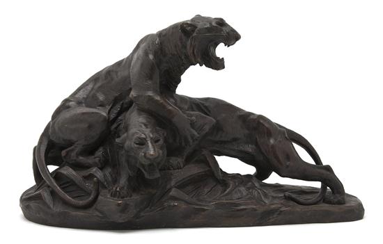 A French Bronze Animaliere Group Edouard