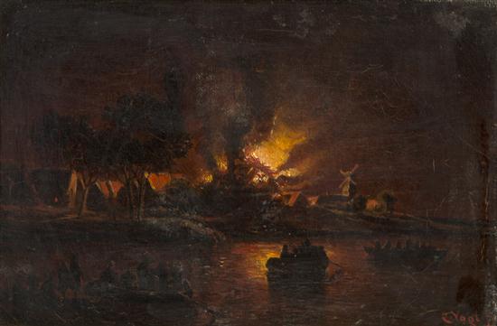 E. Vogt (19th century) Fire on