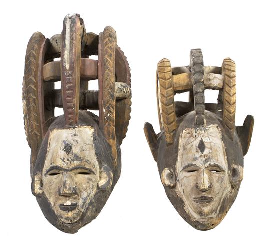 Two African Carved and Polychrome 151aea