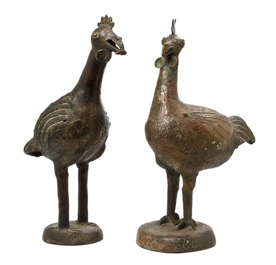 A Pair of African Style Cast Metal