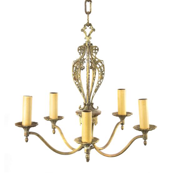 A Cast Metal Five-Light Fixture