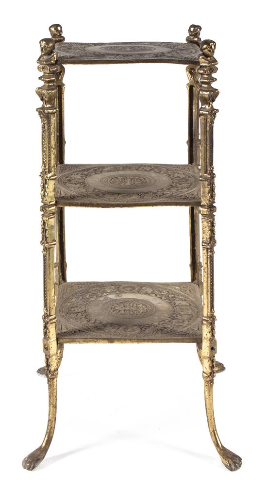 A Gilt Metal Three Tier Stand of 151b20