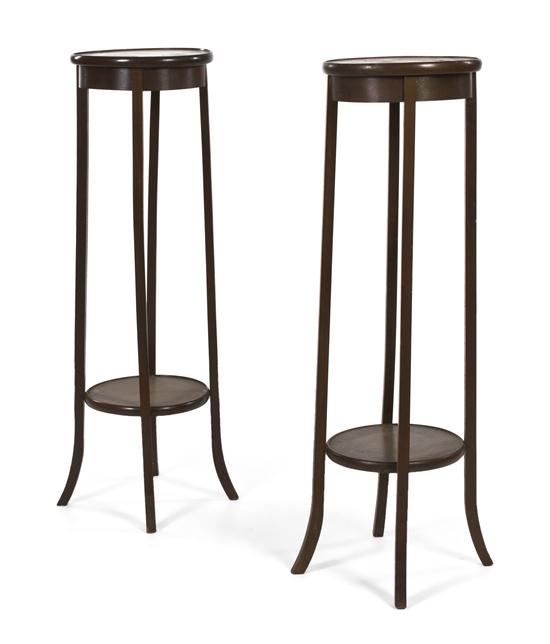 A Pair of Bentwood Pedestals each with