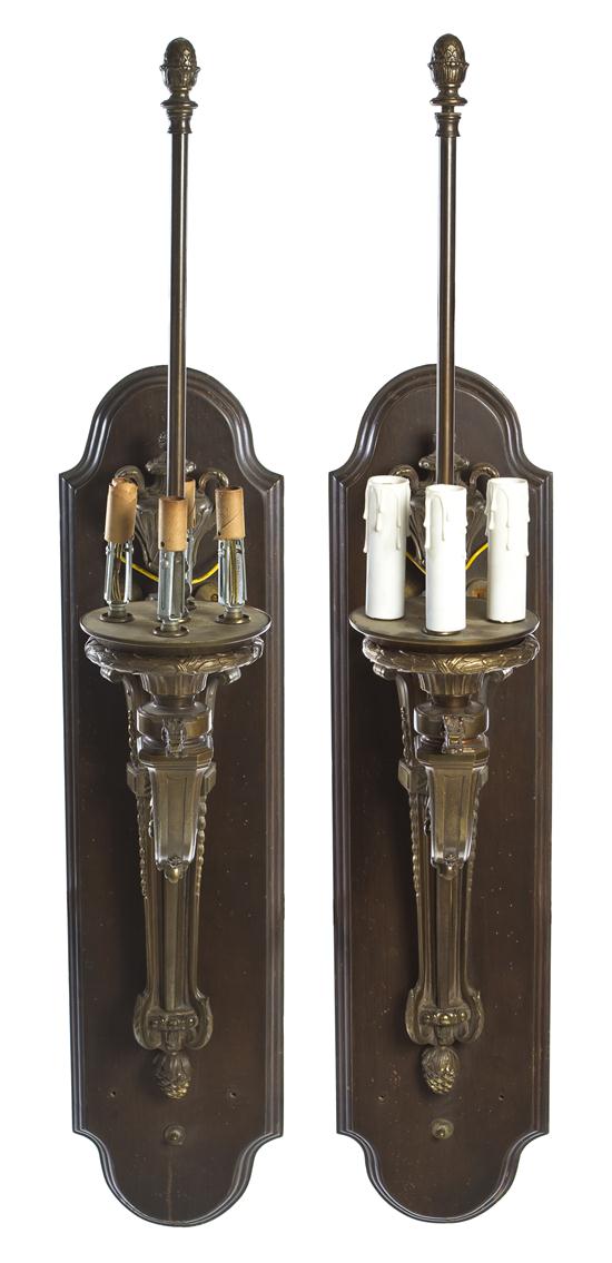 A Pair of Neoclassical Bronze Sconces