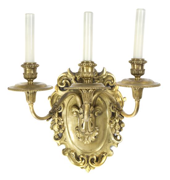 A Neoclassical Gilt Bronze Three Light 151b47