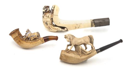 Three Meerschaum Pipes two with