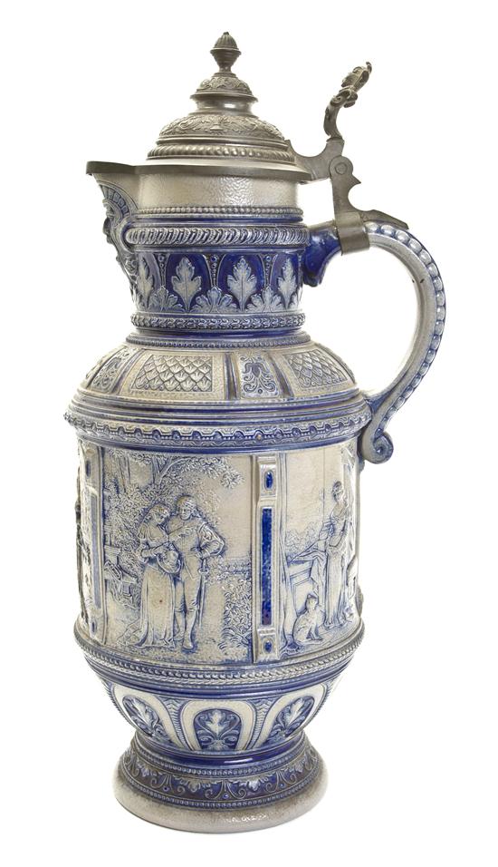 A German Salt-Glazed Tankard of baluster