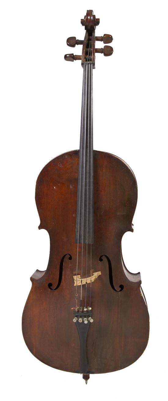 A Cello of typical form. Length 48 inches.