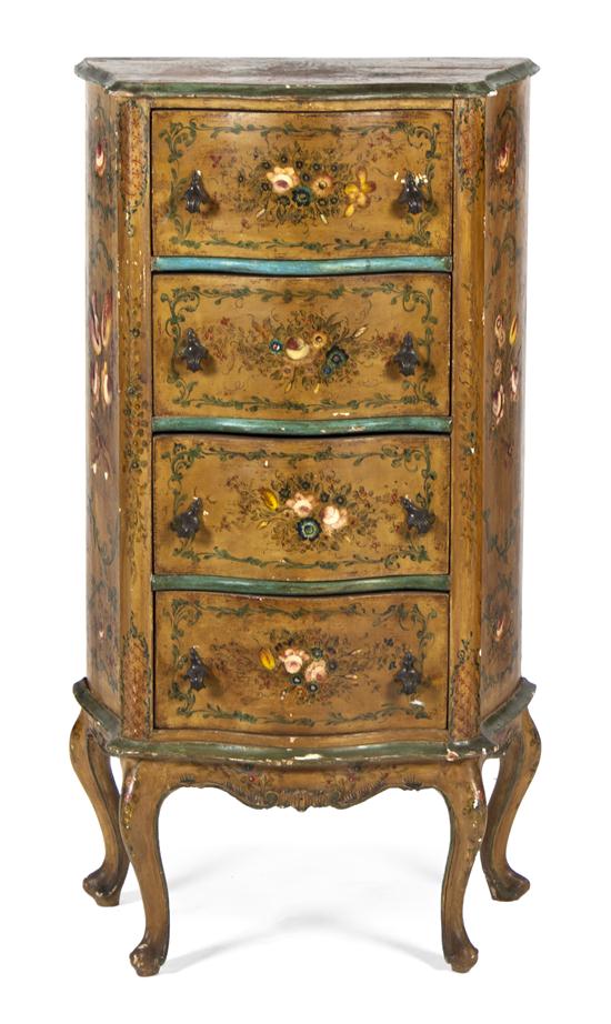 An Italian Painted and Parcel Gilt