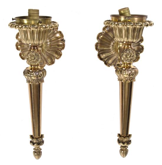 A Pair of Neoclassical Brass Sconces 151b89