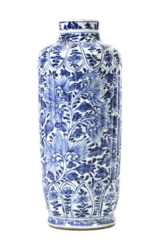A Continental Ceramic Vase of cylindrical
