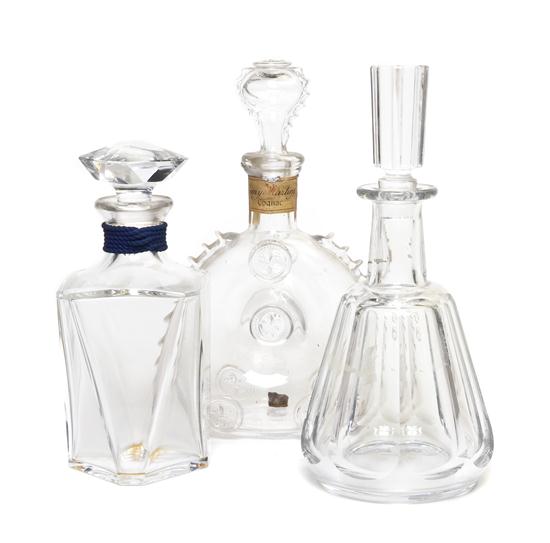 Three Baccarat Glass Decanters