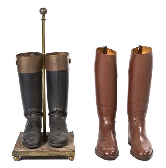 Two Pairs of Riding Boots one of