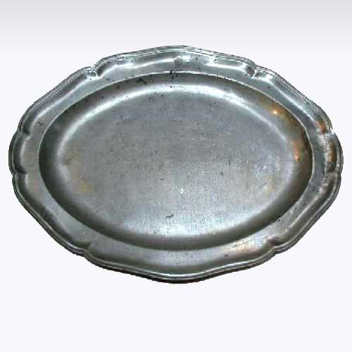 A French Provincial Pewter Oval