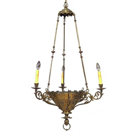 A French Gothic Revival Brass Chandelier 151ce3