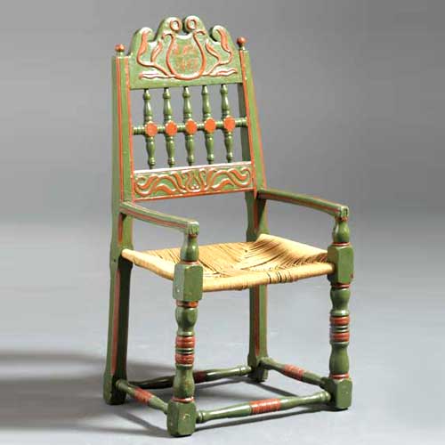 A Danish Country Painted Rope Seat