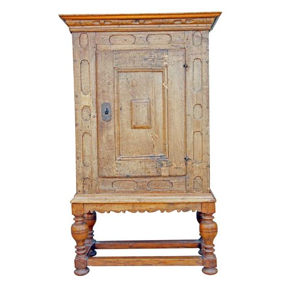 A Swedish Baroque Oak Side Cabinet