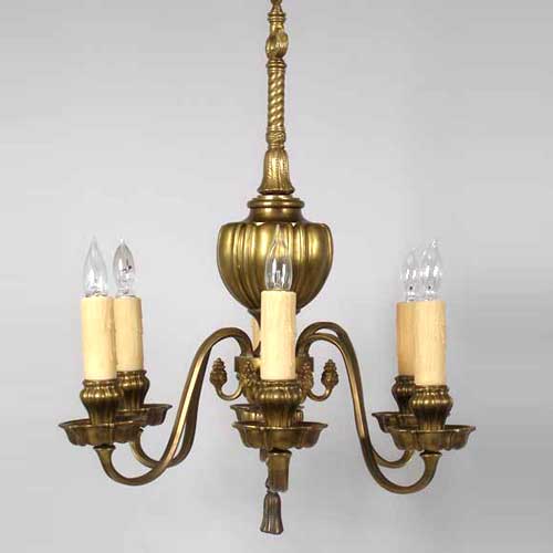 A Baroque Style Brass Chandelier