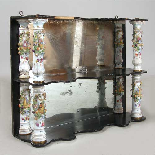 A German Dresden Porcelain Mirrored