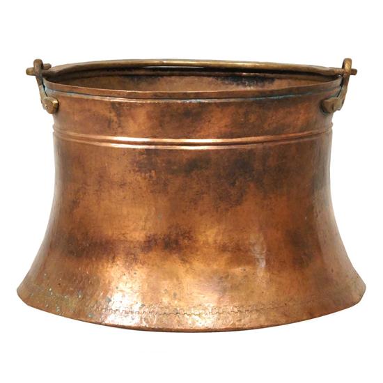 A Turkish Hammered Copper Cauldron circa