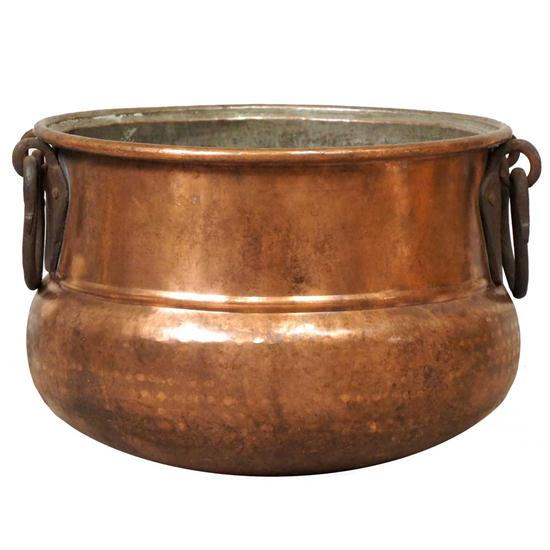 A Turkish Iron Mounted Copper Cauldron 151da2