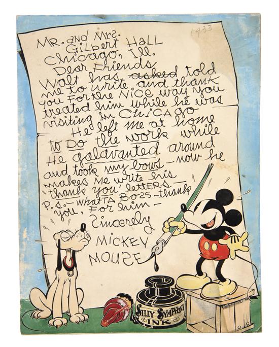 DISNEY WALT attributed to Autographed 154601