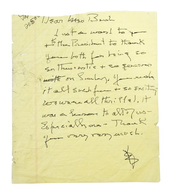 HEPBURN KATHARINE Autographed letter