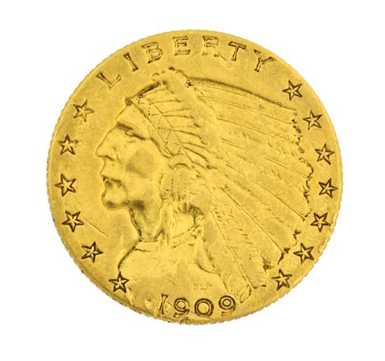  A 1909 U S 2 5 Indian Gold 1546d6