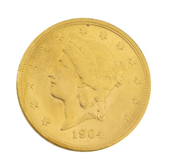 * A 1904 U.S. $20 Liberty Uncirculated