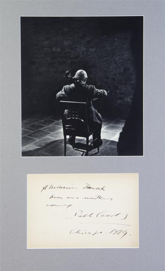 *CASALS PABLO Autograph note signed