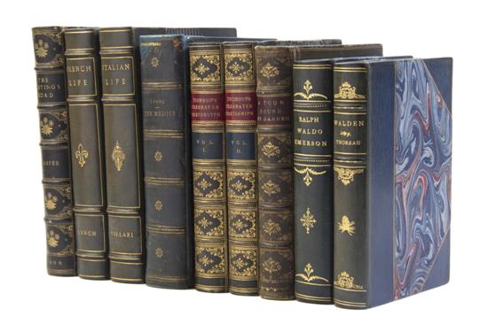 (BINDINGS) A group of nine volumes