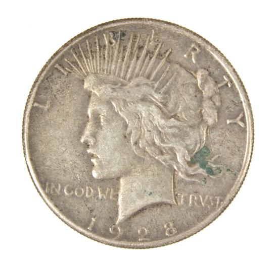 *A 1928 U.S. Peace Silver Dollar.