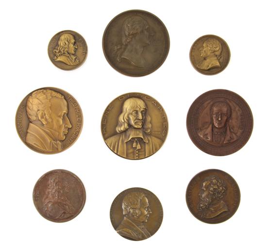 A Collection of Nine Bronze Medals 15484f