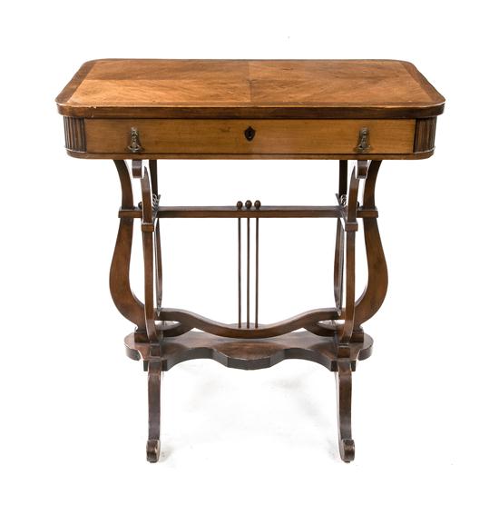 *A Continental Mahogany Work Table the