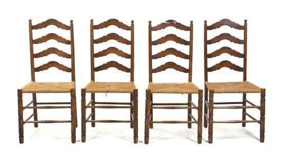 A Set of Four American Ladderback