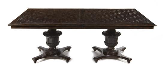 A Parquetry Double Pedestal Dining