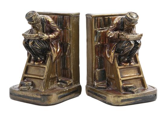 A Set of Bronze Clad Bookends G S H 154896