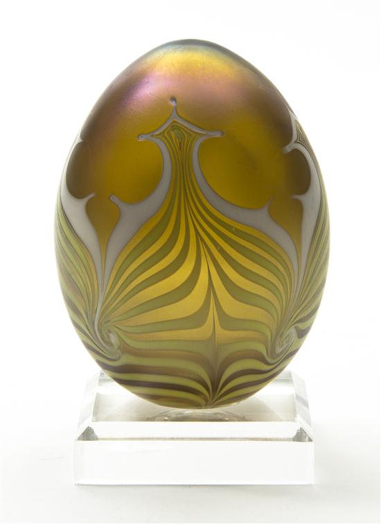 An American Iridescent Glass Egg