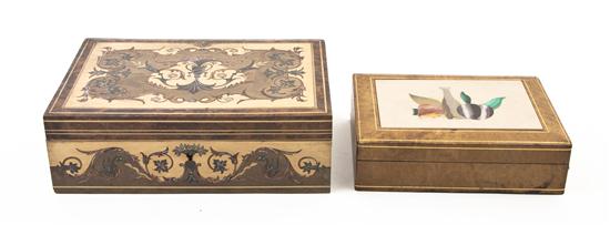 Two Italian Table Boxes each of